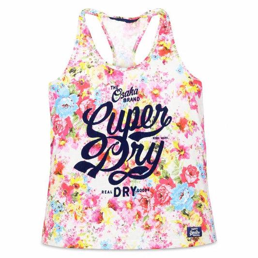 Front view of Superdry Women's Multicoloured Floral Racerback Tank Top, size S