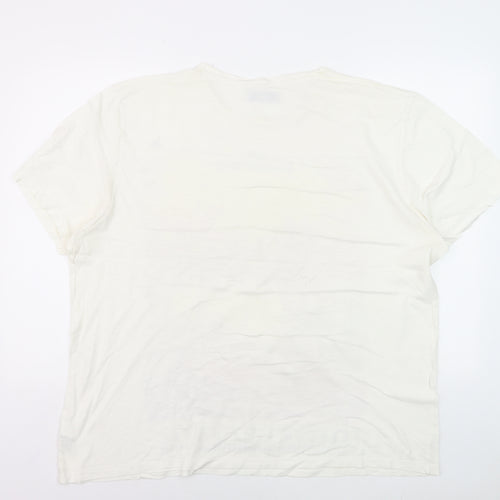 AW85 Men's White Cuba Summer Vibes Graphic T-Shirt XXL Cotton