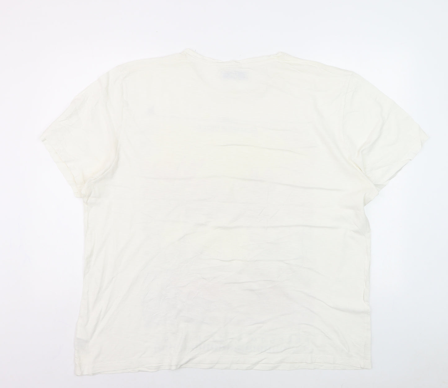 AW85 Men's White Cuba Summer Vibes Graphic T-Shirt XXL Cotton
