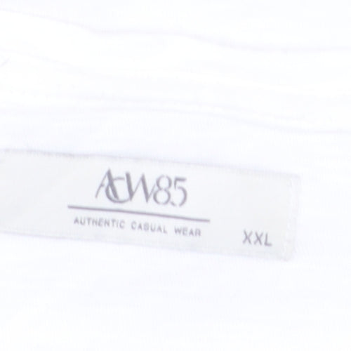 AW85 Men's White Cuba Summer Vibes Graphic T-Shirt XXL Cotton