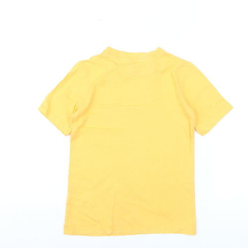 Adidas Boys Yellow Graphic Logo T-Shirt 7-8 Years Short Sleeve Casual