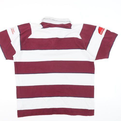 Samurai Men’s Multicoloured Striped Rugby Polo Shirt L