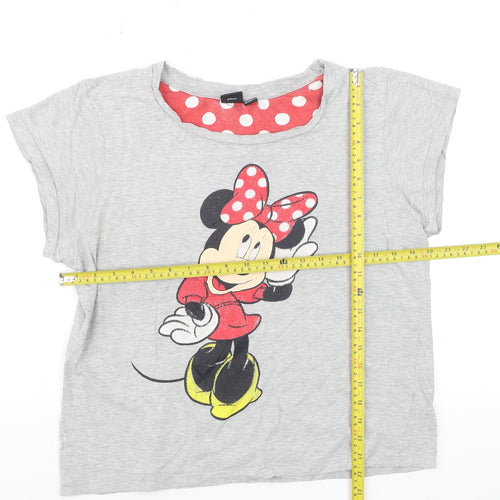 Disney Womens Grey Minnie Mouse T-Shirt Nightshirt Size 14-16