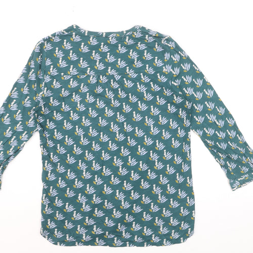 White Stuff Women's Green Floral Button Tunic Blouse UK 8