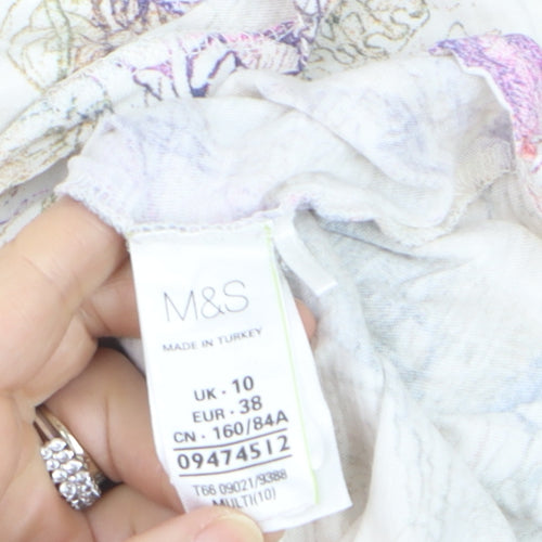 Marks and Spencer Women’s Multicoloured Floral Cotton Blouse Size 10