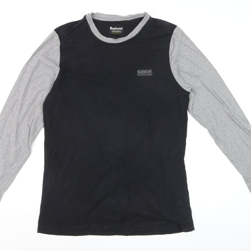 Barbour International Men's Black Grey Long Sleeve Cotton Top S