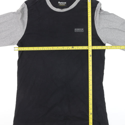 Barbour International Men's Black Grey Long Sleeve Cotton Top S
