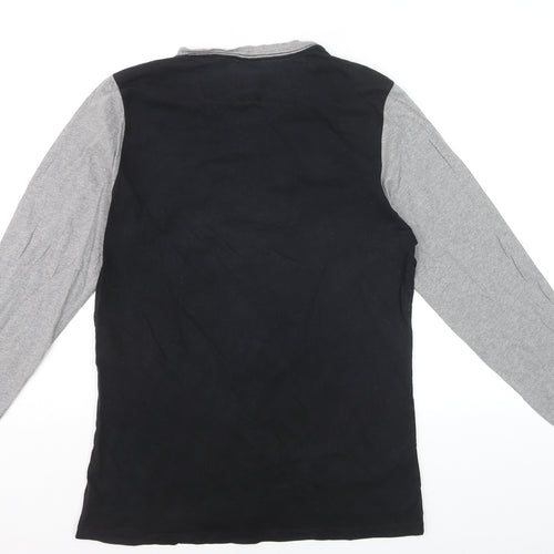 Barbour International Men's Black Grey Long Sleeve Cotton Top S