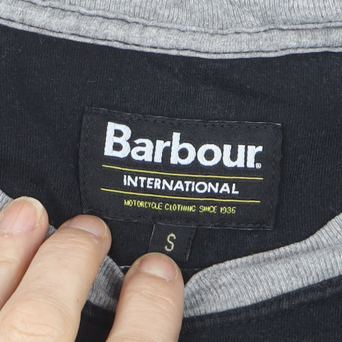Barbour International Men's Black Grey Long Sleeve Cotton Top S
