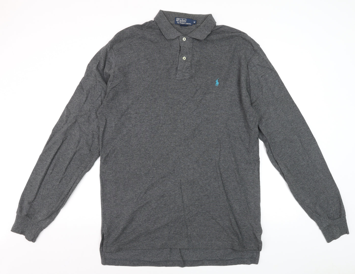 Ralph Lauren Men’s Grey Long Sleeve Cotton Polo Shirt Size M