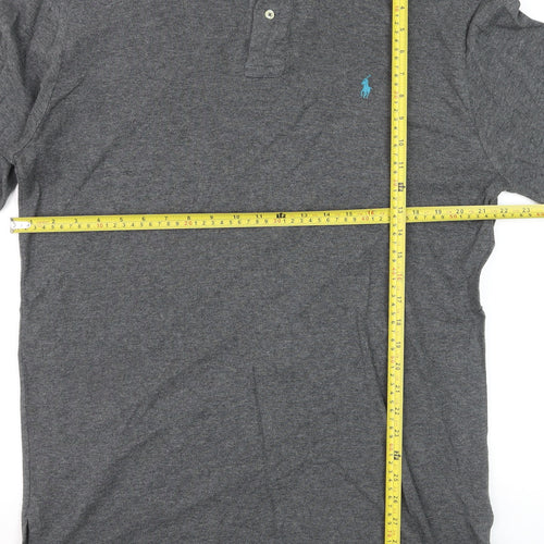 Ralph Lauren Men’s Grey Long Sleeve Cotton Polo Shirt Size M