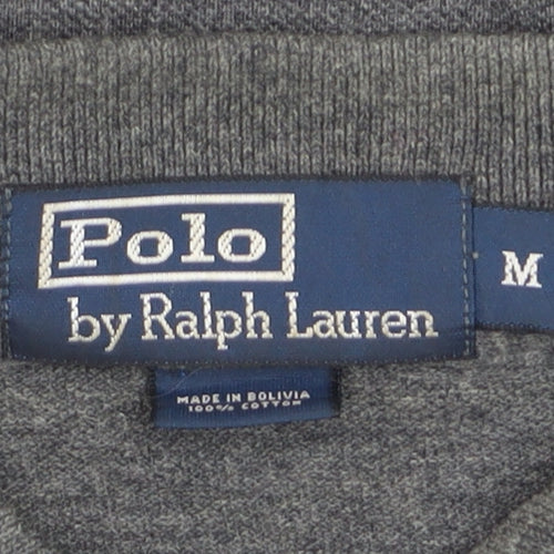 Ralph Lauren Men’s Grey Long Sleeve Cotton Polo Shirt Size M