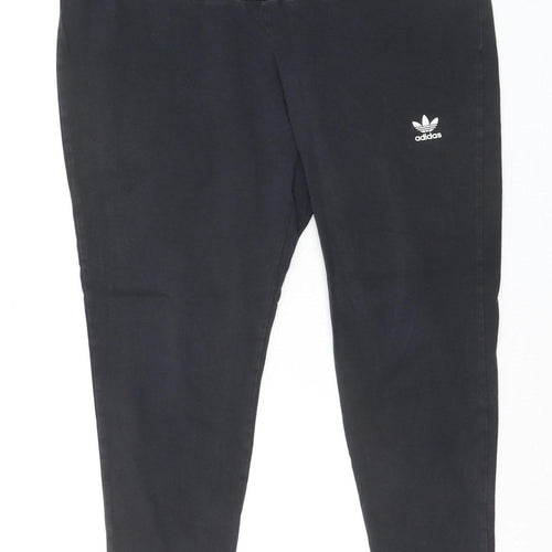Adidas Women Black 2XL Ankle Leggings Stretch Athletic Wear