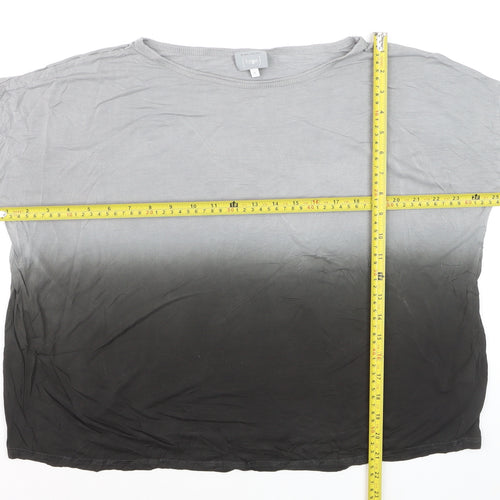 Mint Velvet Women’s Grey Ombre Long Sleeve Cotton Jersey Top Size 10