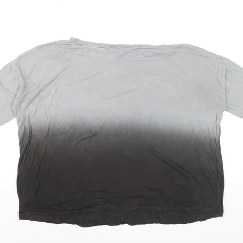 Mint Velvet Women’s Grey Ombre Long Sleeve Cotton Jersey Top Size 10