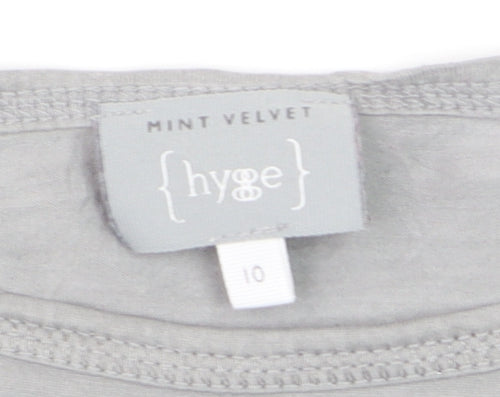 Mint Velvet Women’s Grey Ombre Long Sleeve Cotton Jersey Top Size 10