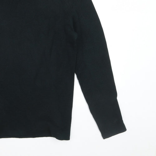 ZARA Men Black S Knit Crew Neck Long Sleeve Pullover Jumper