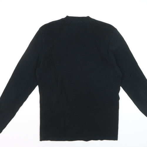 ZARA Men Black S Knit Crew Neck Long Sleeve Pullover Jumper