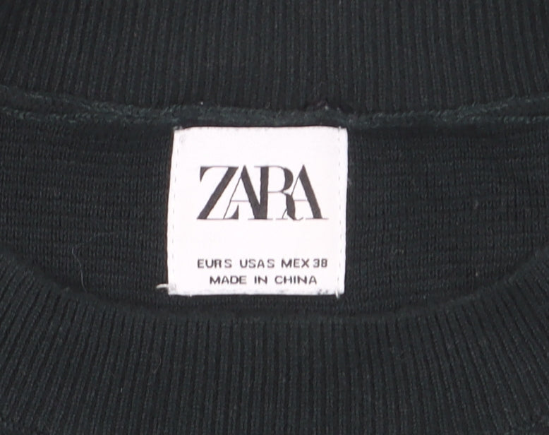 ZARA Men Black S Knit Crew Neck Long Sleeve Pullover Jumper
