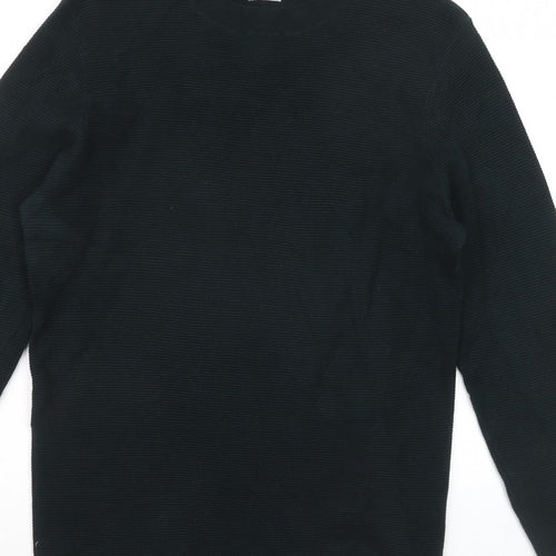 ZARA Men Black S Knit Crew Neck Long Sleeve Pullover Jumper
