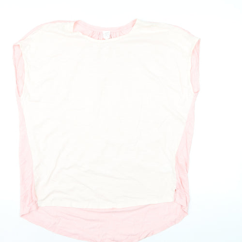 John Lewis Women's Pink Colourblock Linen Cotton Sleeveless Top Size 14