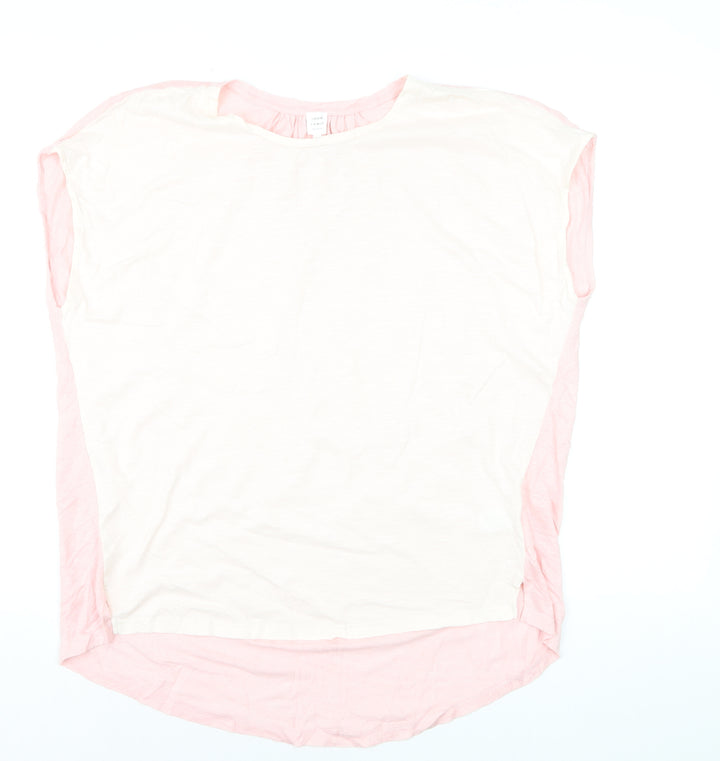 John Lewis Women's Pink Colourblock Linen Cotton Sleeveless Top Size 14