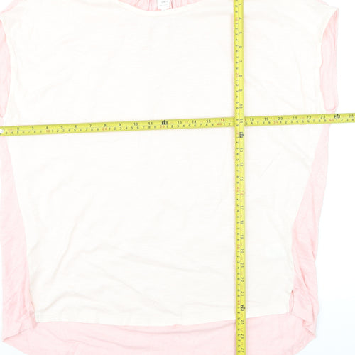 John Lewis Women's Pink Colourblock Linen Cotton Sleeveless Top Size 14