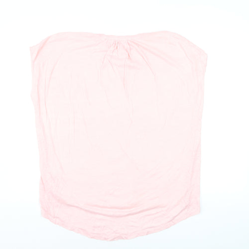John Lewis Women's Pink Colourblock Linen Cotton Sleeveless Top Size 14