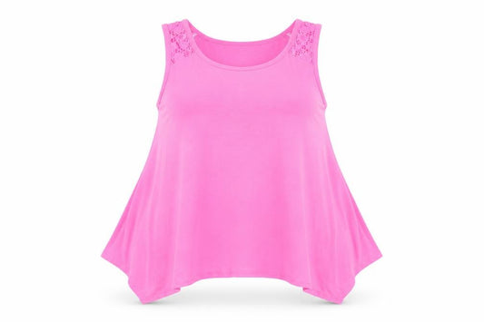 Front view of H&M Teens Pink Sleeveless Tank Top, size 12, Relaxed Fit