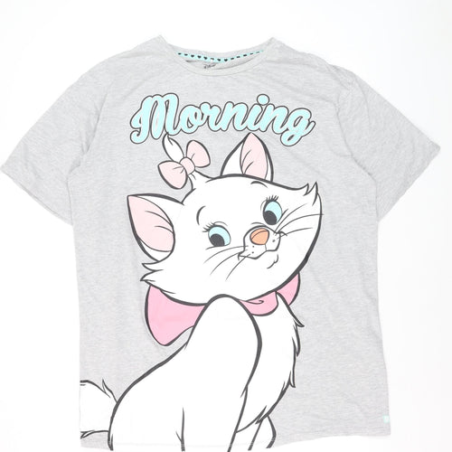 Disney Women Grey Marie Cat Nightshirt XL T-Shirt Style