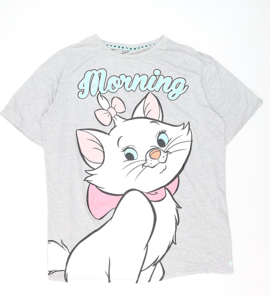 Disney Women Grey Marie Cat Nightshirt XL T-Shirt Style