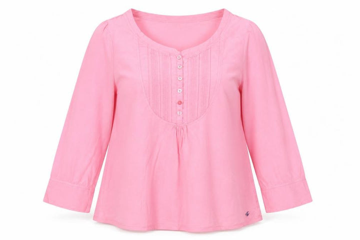 Jack Wills Women’s Pink 3/4 Sleeve Tunic Blouse Size 12 Cotton