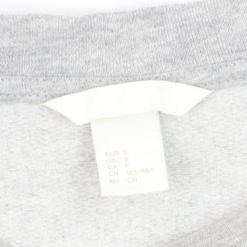 H&M Women’s Grey Fringe Pullover Jumper Size S
