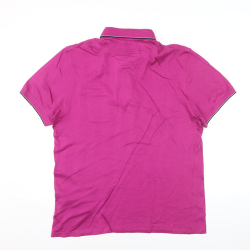 Ted Baker Men's Pink Cotton Polo Shirt Size L Short Sleeve