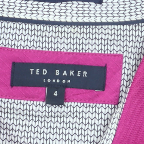 Ted Baker Men's Pink Cotton Polo Shirt Size L Short Sleeve