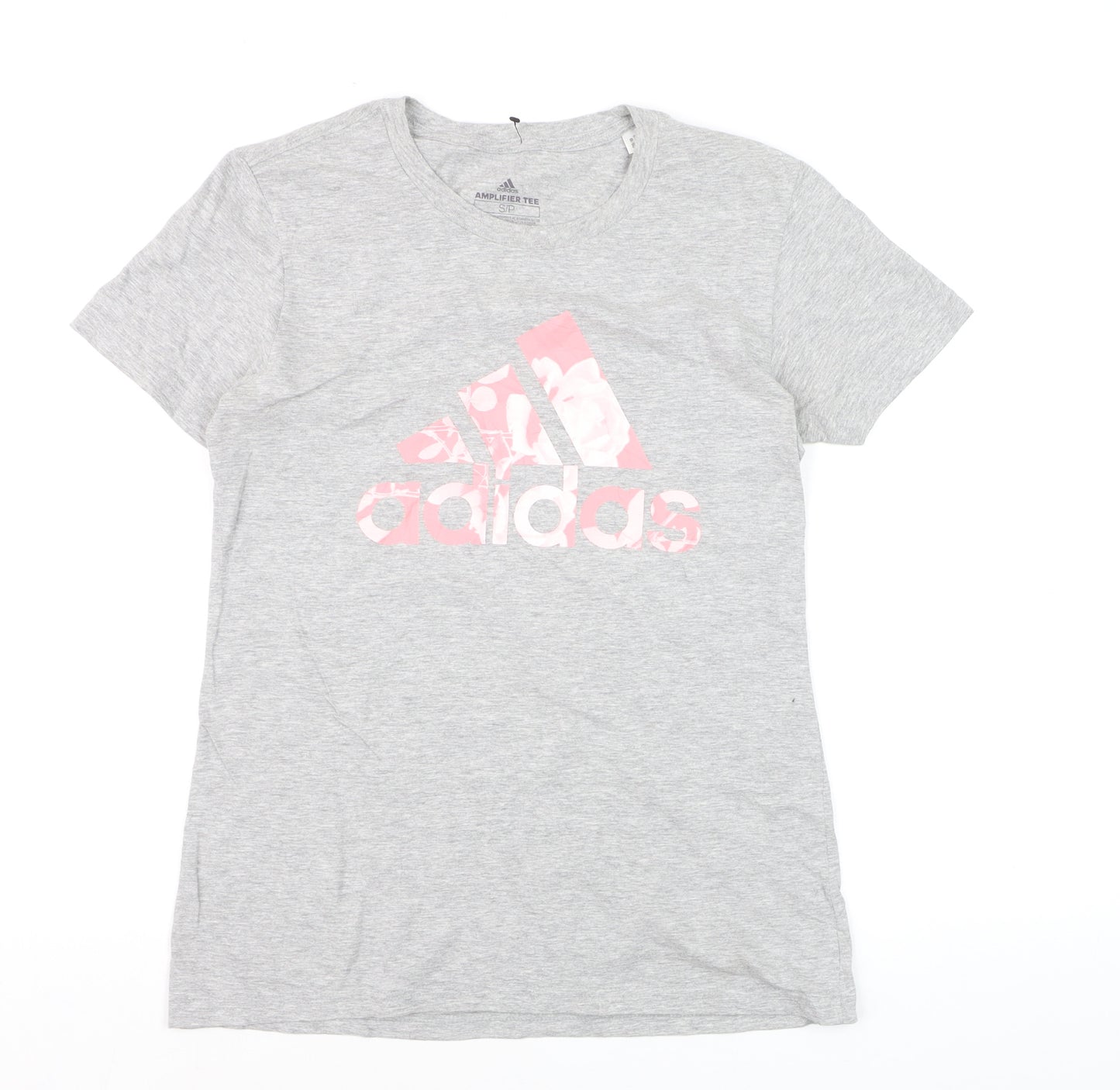 Adidas Womens Grey Amplifier Tee Short Sleeve T-Shirt Size S