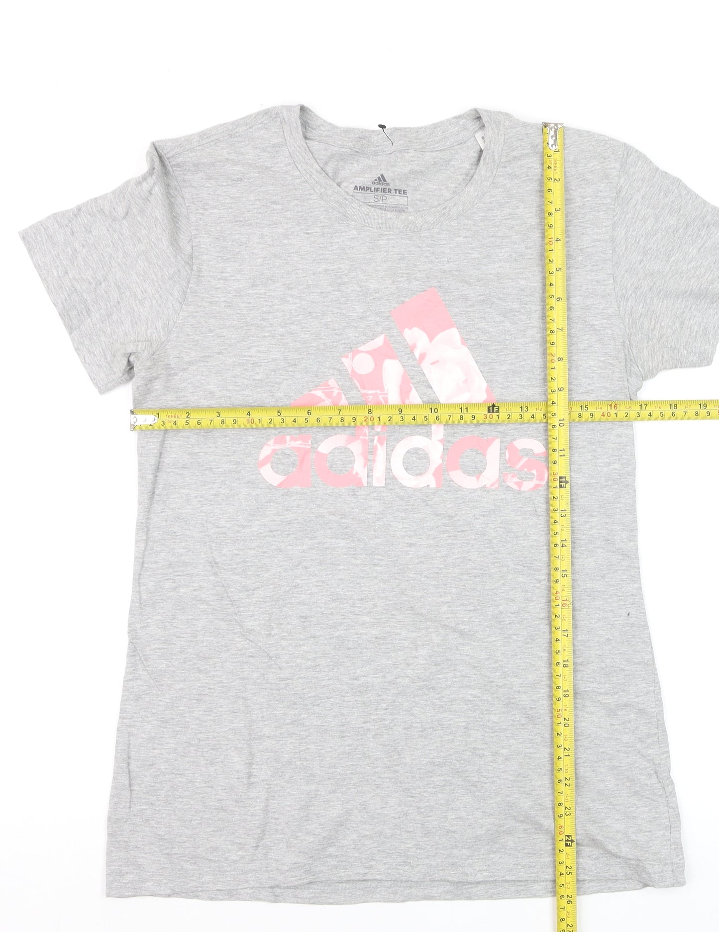 Adidas Womens Grey Amplifier Tee Short Sleeve T-Shirt Size S