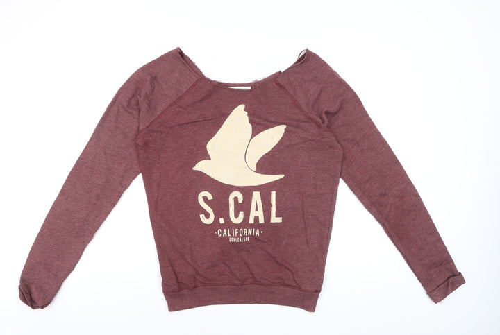 SoulCal & Co Womens Burgundy Pullover Sweatshirt Size 12 Graphic Print