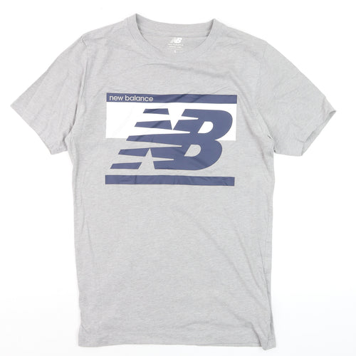 New Balance Men's Grey Short Sleeve Crew Neck Athletic T-Shirt Size S
