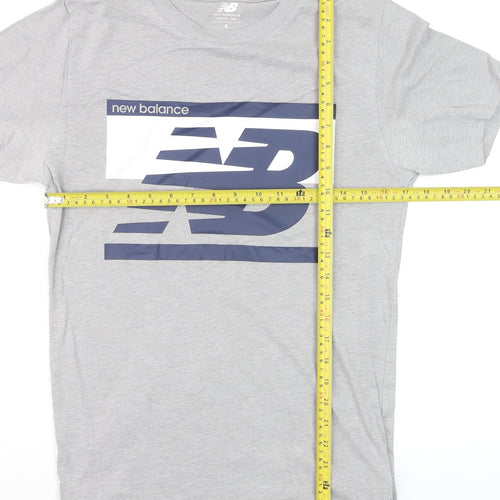 New Balance Men's Grey Short Sleeve Crew Neck Athletic T-Shirt Size S