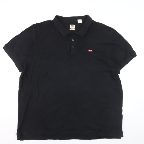 Levi's Mens Black 2XL Cotton Polo Shirt Short Sleeve Classic Fit
