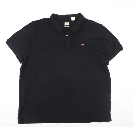 Levi's Mens Black 2XL Cotton Polo Shirt Short Sleeve Classic Fit