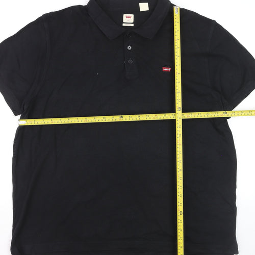 Levi's Mens Black 2XL Cotton Polo Shirt Short Sleeve Classic Fit