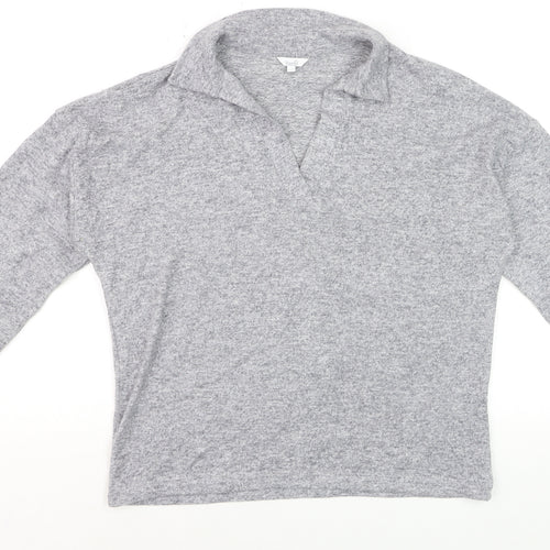 Dunelm Women's Grey Long Sleeve Pullover Sweatshirt UK 12 Classic Fit