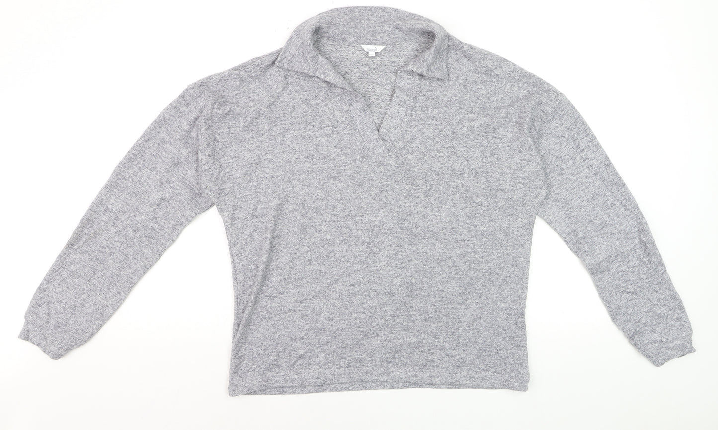 Dunelm Women's Grey Long Sleeve Pullover Sweatshirt UK 12 Classic Fit