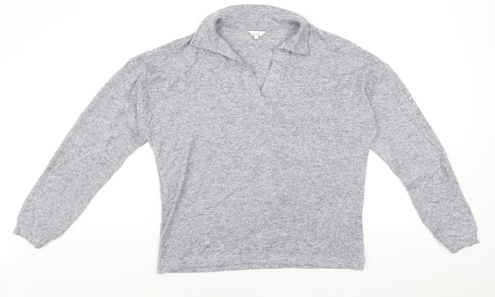 Dunelm Women's Grey Long Sleeve Pullover Sweatshirt UK 12 Classic Fit