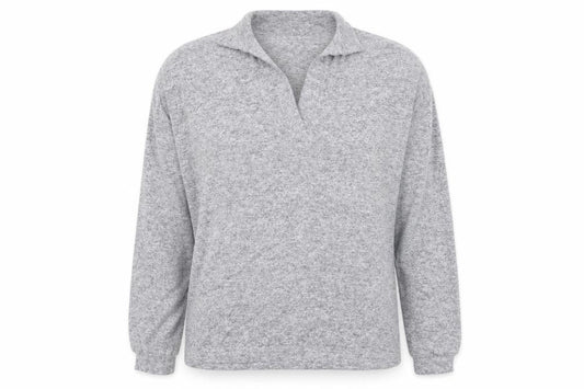 Front view of Dunelm Women's Grey Long Sleeve Pullover Sweatshirt UK 12 Classic Fit