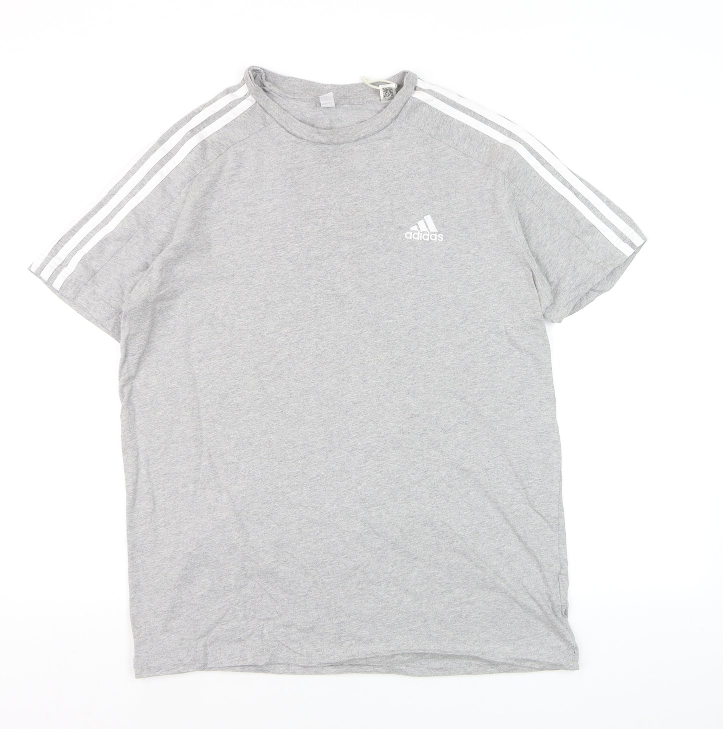Adidas Men’s Grey Short Sleeve Crew Neck Regular Fit Sports T-Shirt M