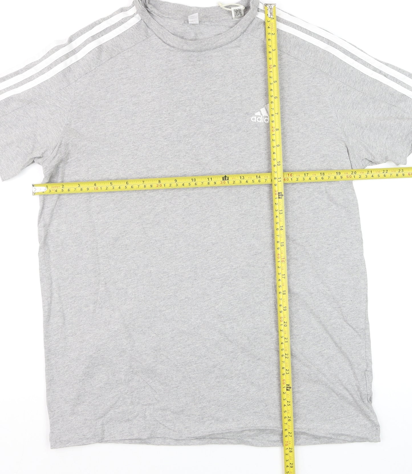 Adidas Men’s Grey Short Sleeve Crew Neck Regular Fit Sports T-Shirt M