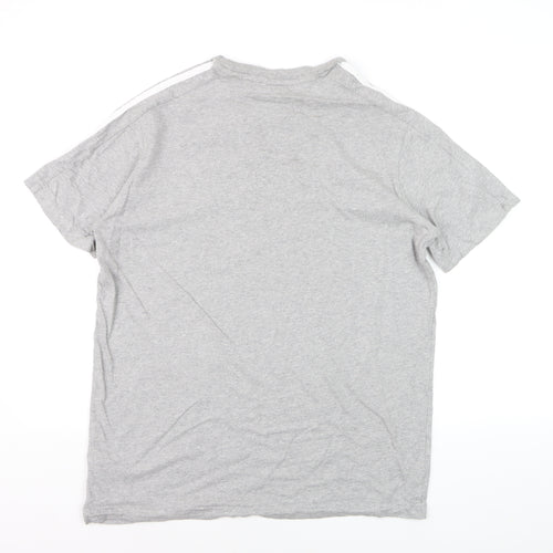 Adidas Men’s Grey Short Sleeve Crew Neck Regular Fit Sports T-Shirt M